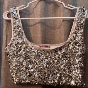 Silver and black Sequin Women's Top